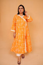 Zarqa Bright Orange Lace Lawn 2-Piece Suit