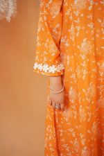 Zarqa Bright Orange Lace Lawn 2-Piece Suit