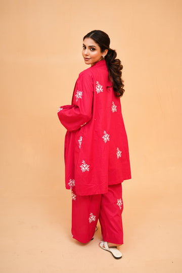 Embroidered Kimono Co-ord Set