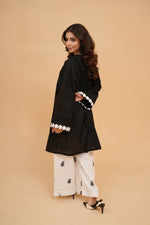 Elegant Black & White Two-Piece Suit