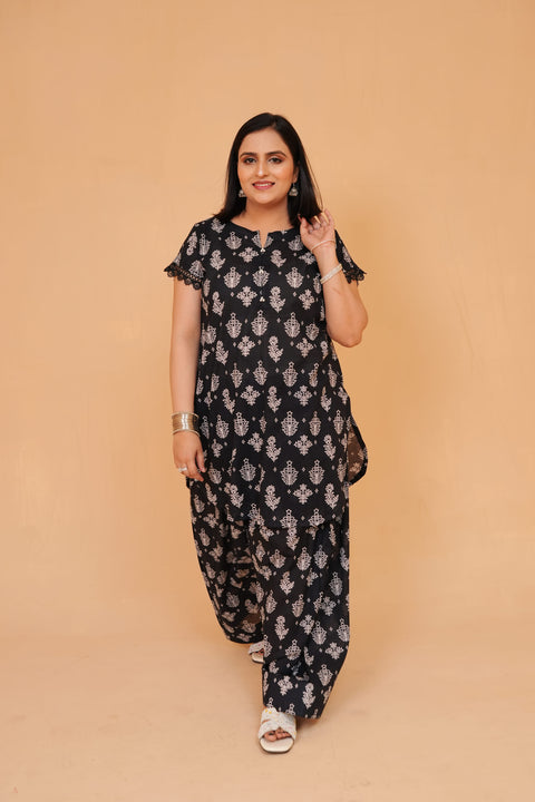Printed Black – 2 Piece Suit