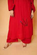 Bright Red Embroided – 2 Piece Lawn Suit