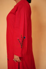 Bright Red Embroided – 2 Piece Lawn Suit