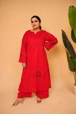 Bright Red Embroided – 2 Piece Lawn Suit