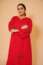 Bright Red Embroided – 2 Piece Lawn Suit
