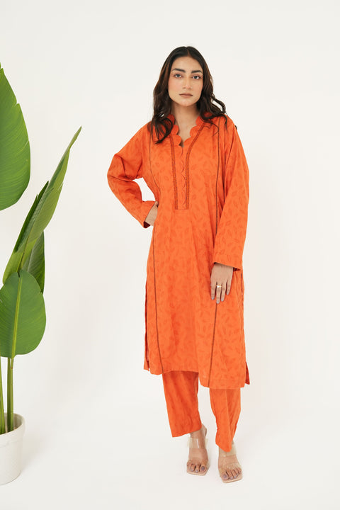 Summer Orange – 2 Piece Lawn Suit