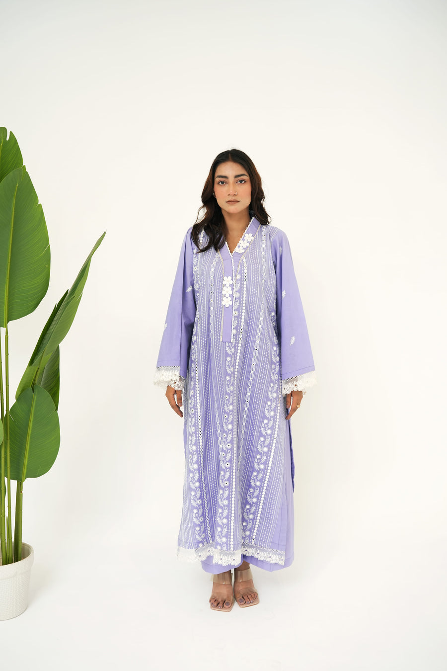 Lavender Chikankari – 2 Piece Embroidered Suit
