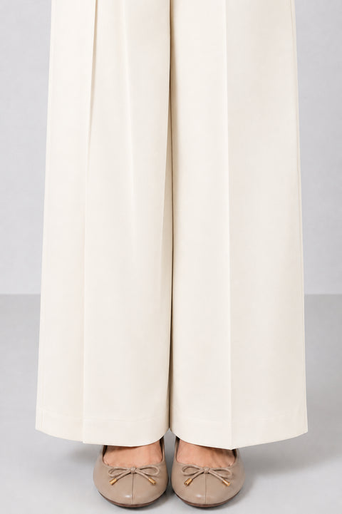 Aria Wide-Leg Trouser- off White