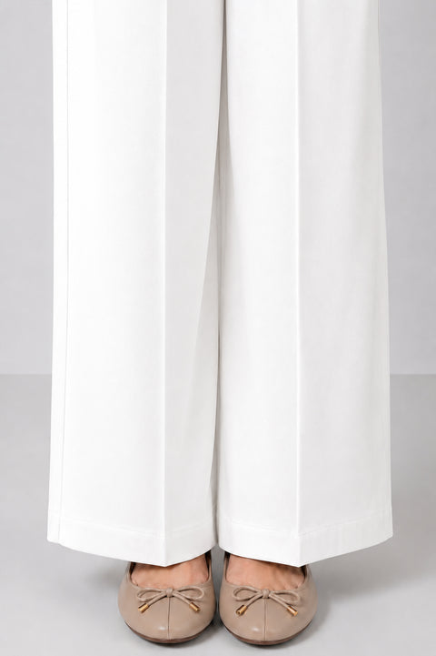 Aria Wide-Leg Trouser- White