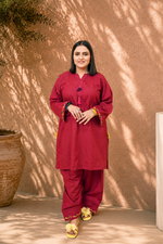 Maroon Handmade Embroidery – 2 Piece Lawn Suit