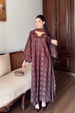 Mocha Dusk Chikankaari Grace 3-Piece Suit