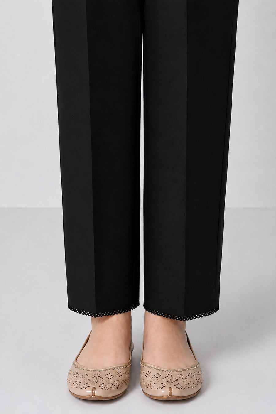 Straight-Leg Trouser- Black