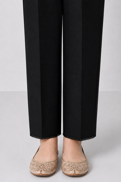 Straight-Leg Trouser- Black
