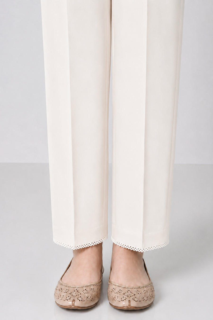 Straight-Leg Trouser- Off White