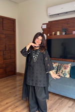 Midnight Black – Chikankari 3 Piece Suit