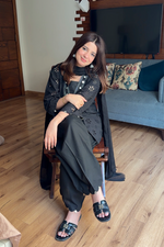 Midnight Black – Chikankari 3 Piece Suit