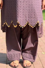 Muted Plum – 3 Piece Chikankari Suit