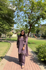 Muted Plum – 3 Piece Chikankari Suit